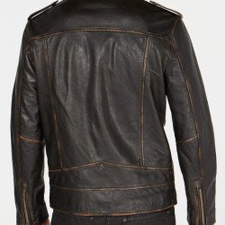 Men's Asymmetrical Zipper Motorcycle Carter Black Leather Jacket