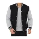 Men's Bomber Baseball Black and Grey Jacket