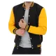 Men's Black and Yellow Bomber Varsity Jacket