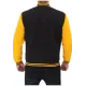 Men's Black and Yellow Bomber Varsity Jacket