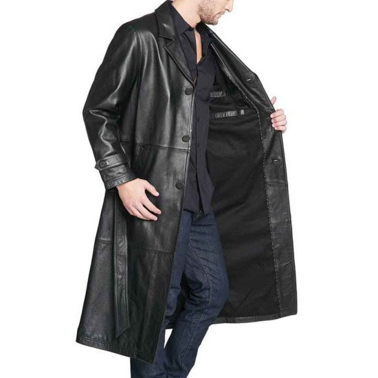Men's Leather Trench Coat [Black] – LeatherKloset
