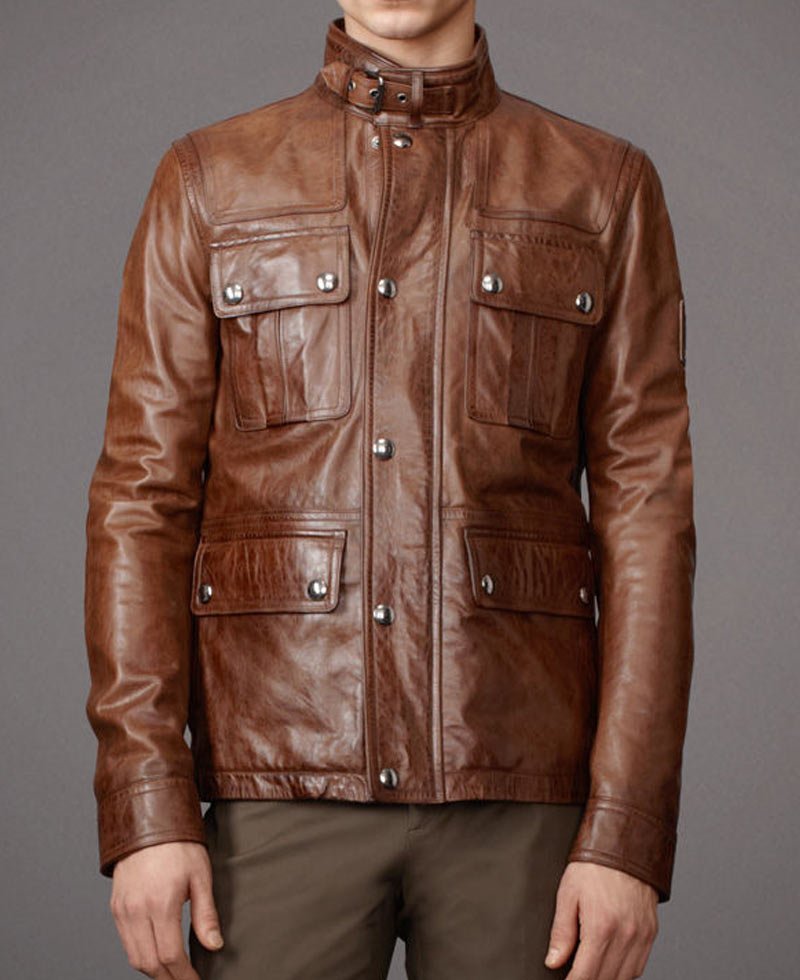 belted motorcycle jacket