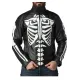 Men's Motorcycle Skeleton Black Leather Jacket