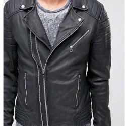 Men's Jackson Black Leather Motorcycle Jacket