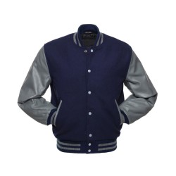 Men's Blue and Gray Bomber Jacket