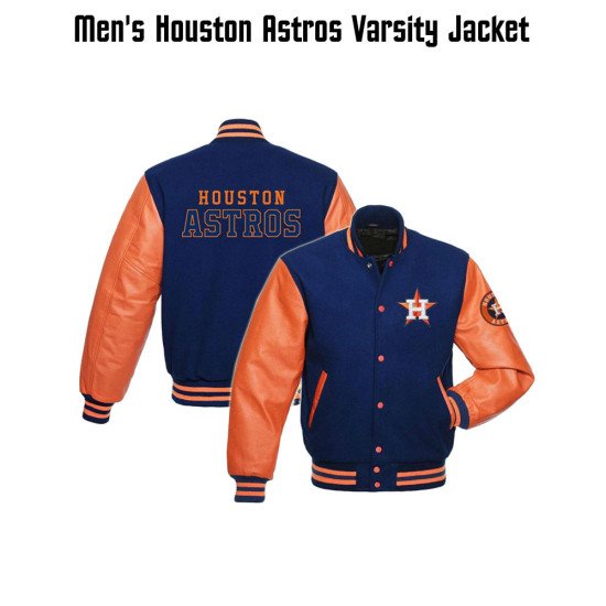 Men's ASTROS Jacket Houston Rainbow Strip Fleece Blue