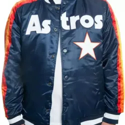 Men's Astros Houston Blue Satin Jacket