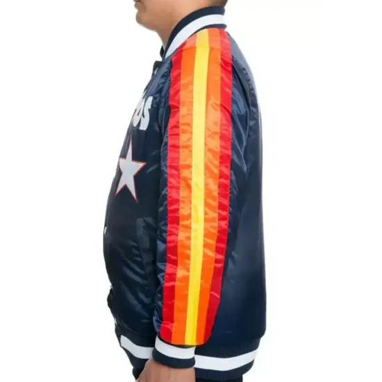 Men's Astros Houston Blue Satin Jacket