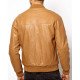 Men's Bomber Casual Wear Tan Brown Leather Jacket