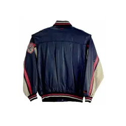 Men's FUBU Bomber Blue Leather Jacket