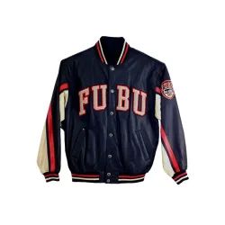 Men's FUBU Bomber Blue Leather Jacket