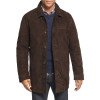 Men's Car Button Closure Brown Suede Coat