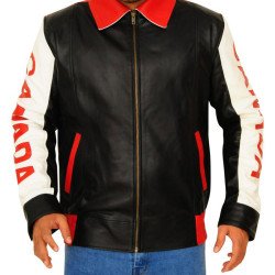 Men's Canadian Flag Leather Jacket