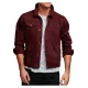 Men's Burgundy Denim Button Closure Jacket