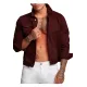 Men's Burgundy Denim Button Closure Jacket