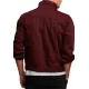 Men's Burgundy Denim Button Closure Jacket