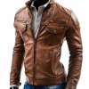 Men's Casual Wear Slim Fit Camel Brown Jacket