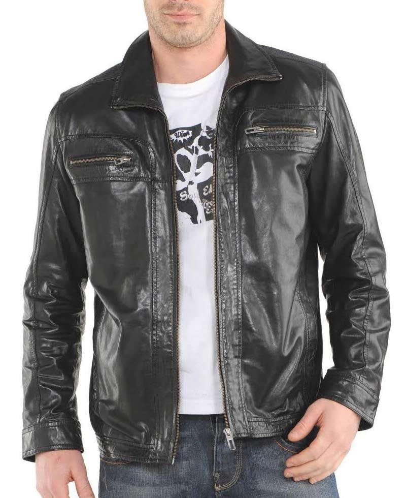 shiny faux leather jacket