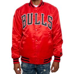 Men's Chicago Bulls Bomber Satin Red Jacket