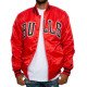 Men's Chicago Bulls Bomber Satin Red Jacket