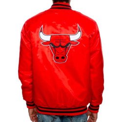 Men's Chicago Bulls Bomber Satin Red Jacket