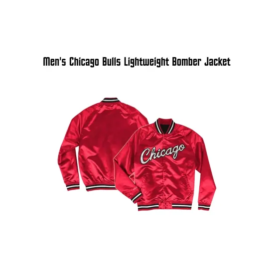 Men's Bulls Satin Bomber Jacket