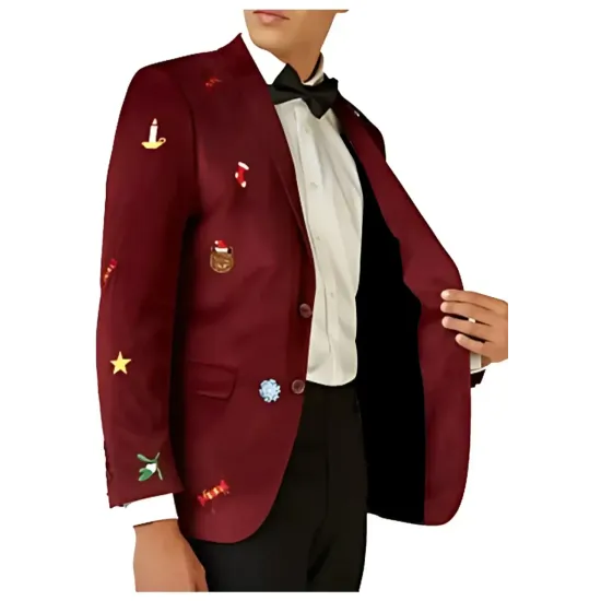 Mens Christmas Burgundy Blazer