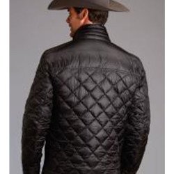 Men's Cowboy Quilted Black Down Jacket