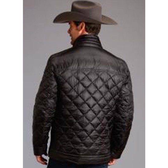 Men's Cowboy Quilted Black Down Jacket