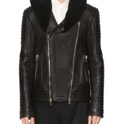 Men's Designer Asymmetrical Black Leather Jacket with Hoodie