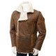 Men's Shearling Double Breasted Leather Coat