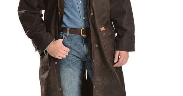 Men's Brown Cotton Cowboy Duster Coat - Films Jackets