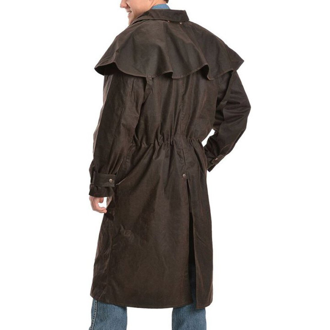 Mens Brown Cotton Cowboy Duster Coat 0107