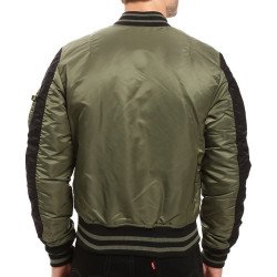 Men's Varsity Flight MA‐1 Green and Black Jacket