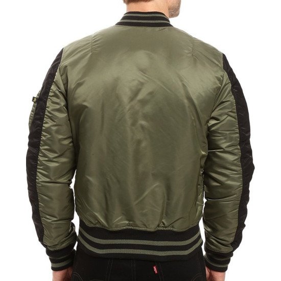 Films Jackets Men's Varsity Black and Green Jacket