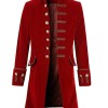 Men's Pirate Gothic Steampunk Velvet Red Coat