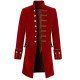 Men's Pirate Gothic Steampunk Velvet Red Coat