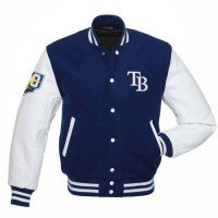 University Sky Blue Tampa Bay Rays Pro Standard Crest Wool Varsity Jacket 2XL