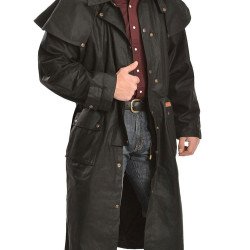 Men's Low Ride Cowboy Cotton Black Duster