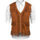 Men's MFJ021 Cowboy Fringe Brown Vest