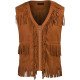 Men's MFJ021 Cowboy Fringe Brown Vest