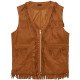 Men's MFJ021 Cowboy Fringe Brown Vest