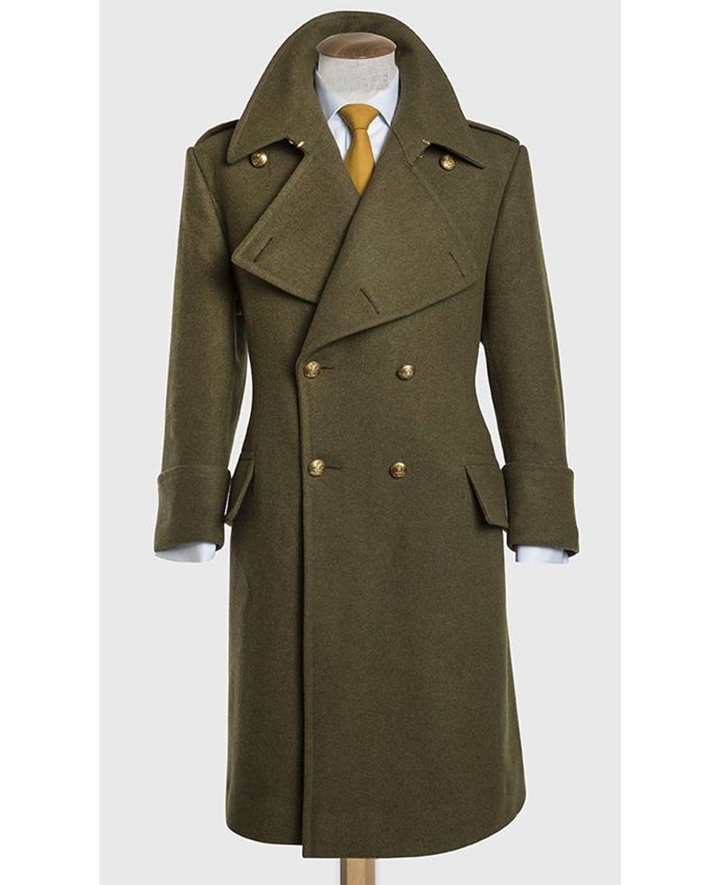 Men's Double Breasted Wool Military British Greatcoat - Films Jackets