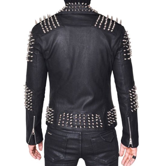 spiked leather jacket mens