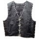 Men's Braid Motorcycle Black Leather Vest