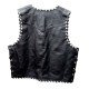 Men's Braid Motorcycle Black Leather Vest