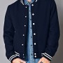 Men's Navy Blue Bomber Prep School Jacket