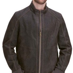 Men's Sharp Looking Vintage Leather Bomber Jacket