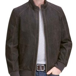 Men's Sharp Looking Vintage Leather Bomber Jacket