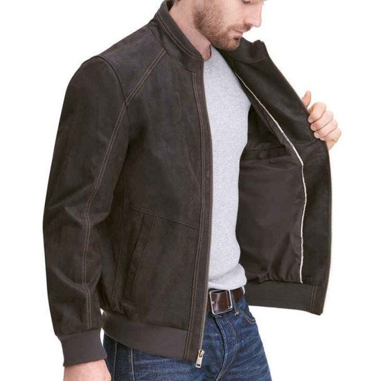 Men's Sharp Looking Vintage Leather Bomber Jacket